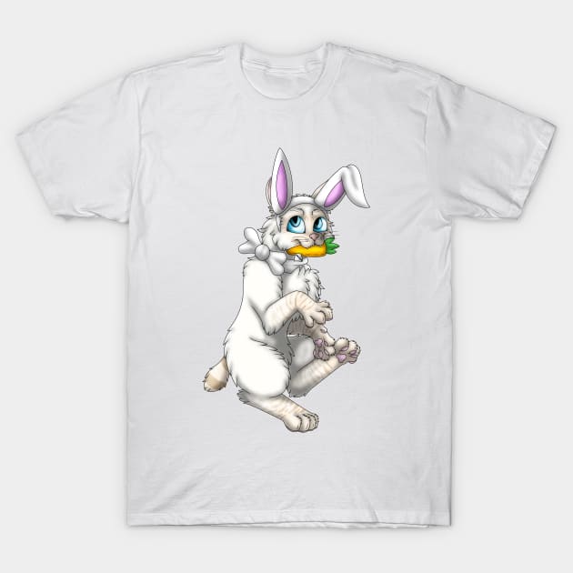 Bobtail BunnyCat: Cream Lynx Point (White) T-Shirt by spyroid101